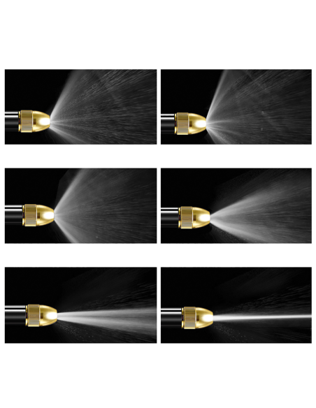 Tuyau de jardin en plastique de 5m avec pistolet multifonction, raccords et buse