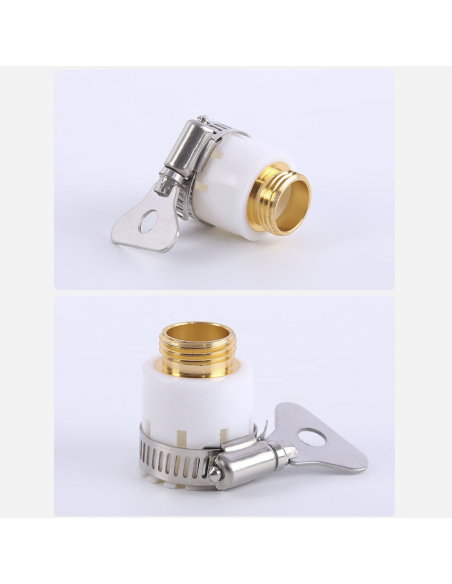 Tuyau de jardin en plastique de 5m avec pistolet multifonction, raccords et buse