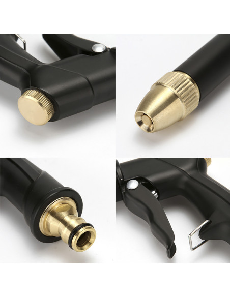 Tuyau de jardin en plastique de 5m avec pistolet multifonction, raccords et buse