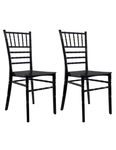 Ensemble de 2 chaises Chiavari noires au design vintage classique