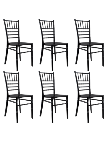 Ensemble de 6 chaises Chiavari noires au design vintage classique