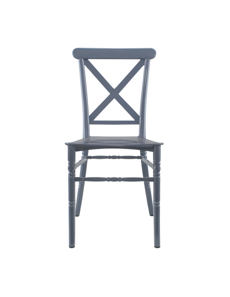 Ensemble 4 chaises Sidney polypropylène gris vintage pour la restauration