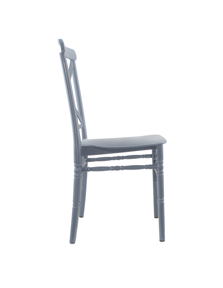 Ensemble 4 chaises Sidney polypropylène gris vintage pour la restauration