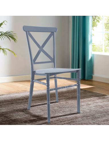 Ensemble 4 chaises Sidney polypropylène gris...