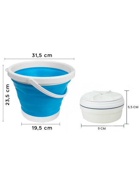 Sèche-linge pliable silicone 10L mini lave-linge portable avec turbine rotative