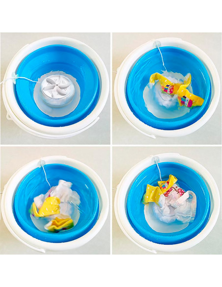 Sèche-linge pliable silicone 10L mini lave-linge portable avec turbine rotative