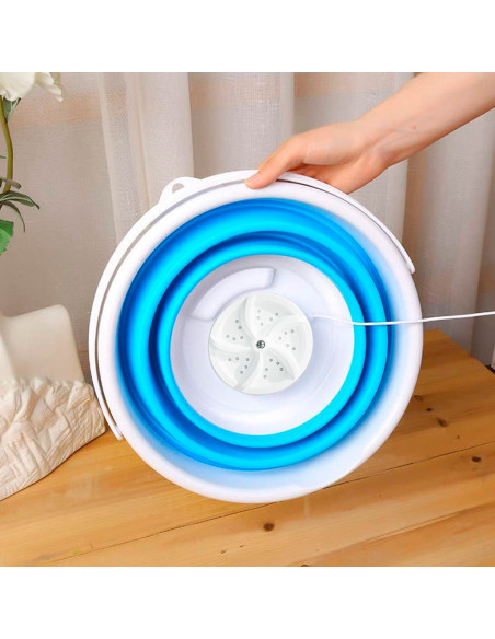 Sèche-linge pliable silicone 10L mini lave-linge portable avec turbine rotative