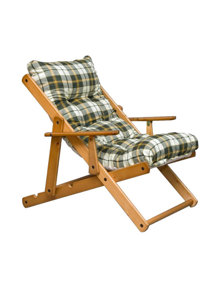 Coussin remplacement rembourré bois pour fauteuil relaxant MAS026 Motif écossais