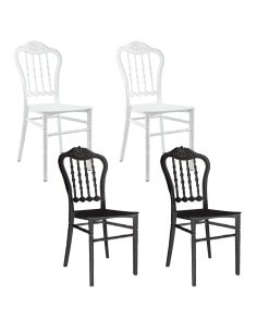 2 chaises blanches Emilia polypropylène au design adapté...