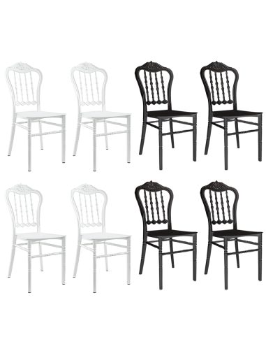 Set 4 chaises Emilia en polypropylène design pour la restauration et événements
