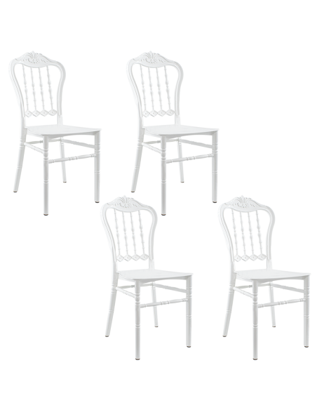 Set 4 chaises Emilia en polypropylène design pour la restauration et événements