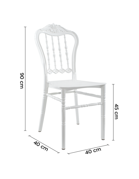 Set 4 chaises Emilia en polypropylène design pour la restauration et événements