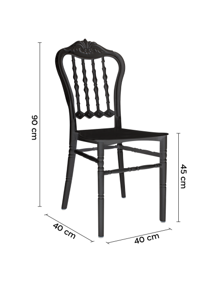 Set 4 chaises Emilia en polypropylène design pour la restauration et événements