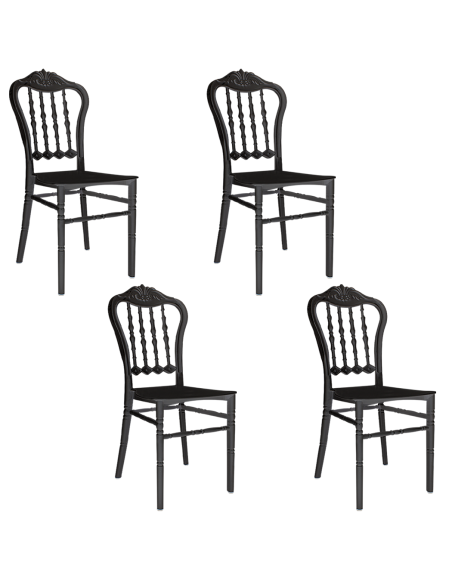 Set 4 chaises Emilia en polypropylène design pour la restauration et événements