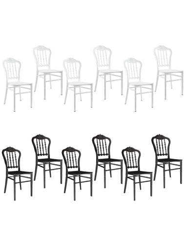 Set 6 chaises Emilia en polypropylène design pour la restauration et événements