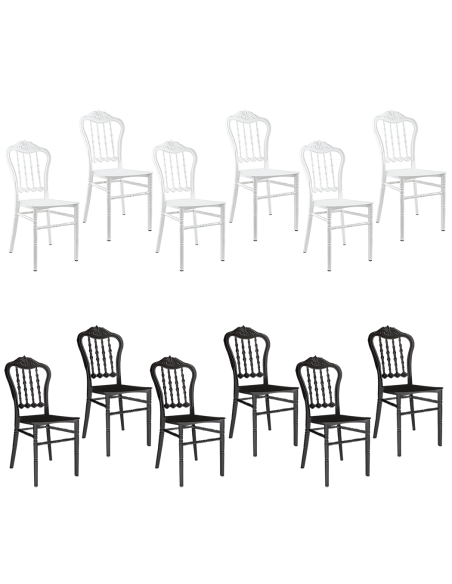 Set 6 chaises Emilia en polypropylène design pour la restauration et événements