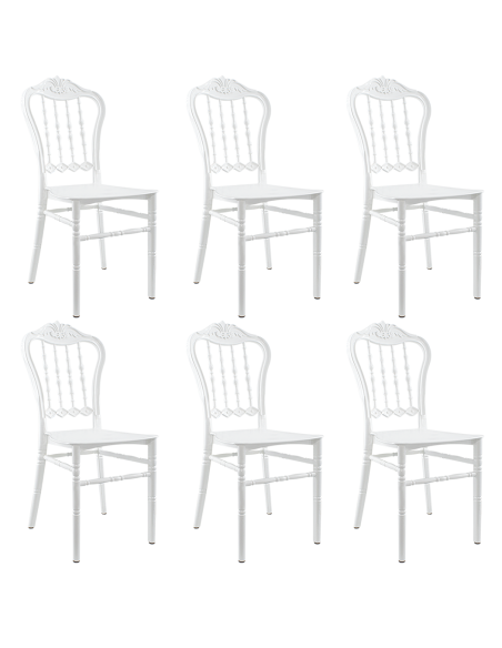 Set 6 chaises Emilia en polypropylène design pour la restauration et événements