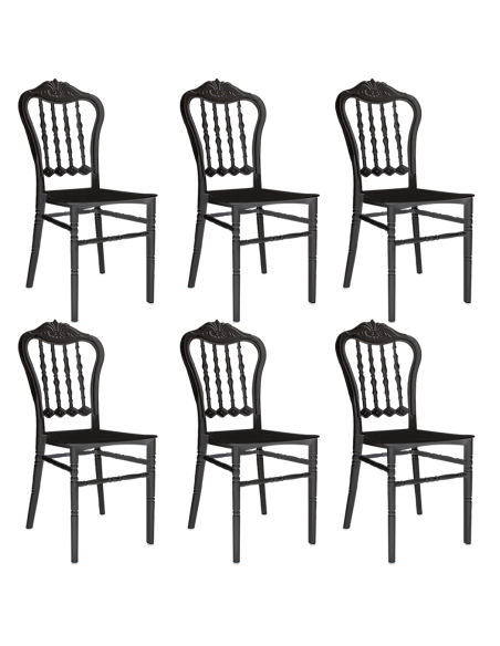Set 6 chaises Emilia en polypropylène design pour la restauration et événements