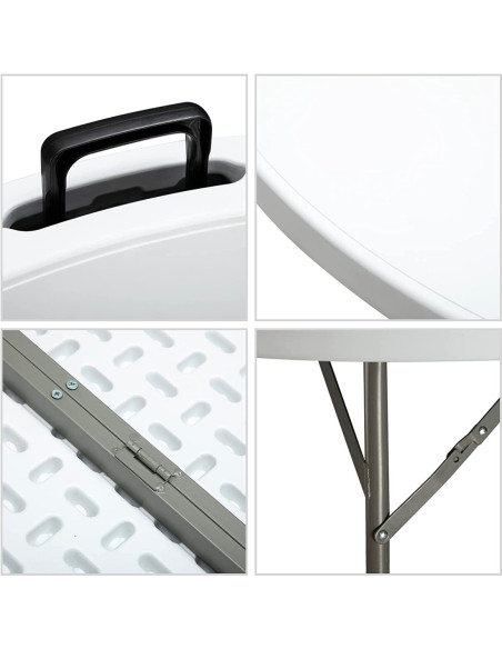 Table pliante ronde ASIA de 150 cm en résine blanche pour le service traiteur