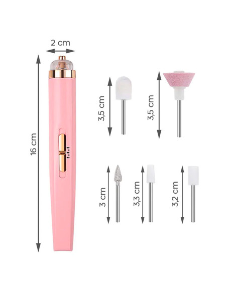 Mini Ponceuse à Ongles Électrique Portable Rechargeable 12000 tr/min 2 Vitesses