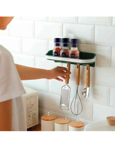 Étagère murale adhésive de rangement avec 4...