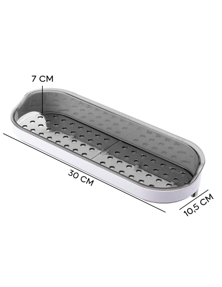 Étagère murale adhésive de rangement avec 4 crochets 30x10.5x7