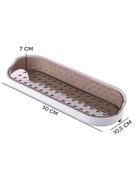 Étagère murale adhésive de rangement avec 4 crochets 30x10.5x7