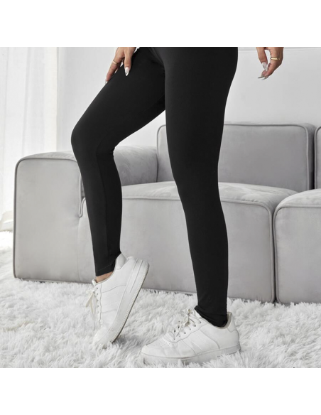 3 leggings sport pour femmes en noir bleu et marron en tissu élastique d'automne