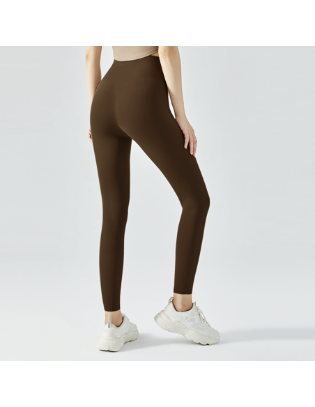 3 leggings sport pour femmes en noir bleu et marron en tissu élastique d'automne