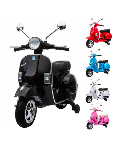 LT887 Moto électrique PIAGGIO pour enfants VESPA PX avec roulettes laterales