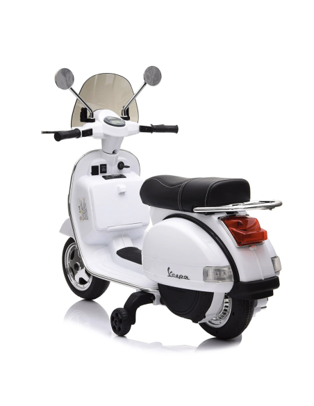 LT887 Moto électrique PIAGGIO pour enfants VESPA PX avec roulettes laterales