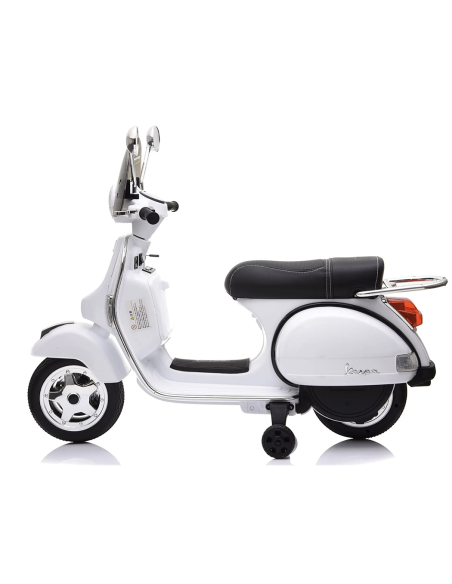 LT887 Moto électrique PIAGGIO pour enfants VESPA PX avec roulettes laterales