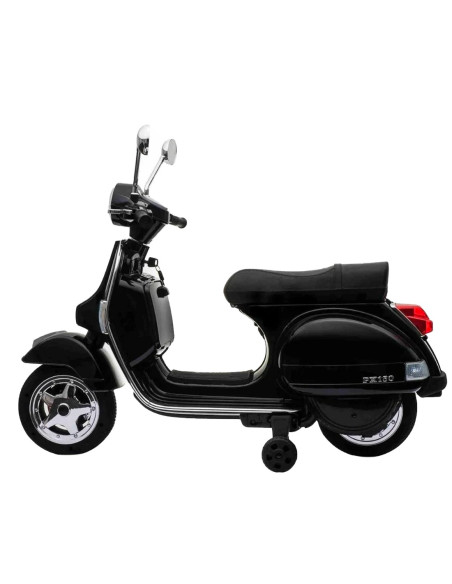LT887 Moto électrique PIAGGIO pour enfants VESPA PX avec roulettes laterales