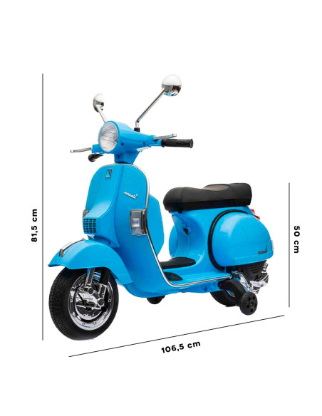 LT887 Moto électrique PIAGGIO pour enfants VESPA PX avec roulettes laterales