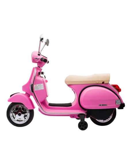 LT887 Moto électrique PIAGGIO pour enfants VESPA PX avec roulettes laterales