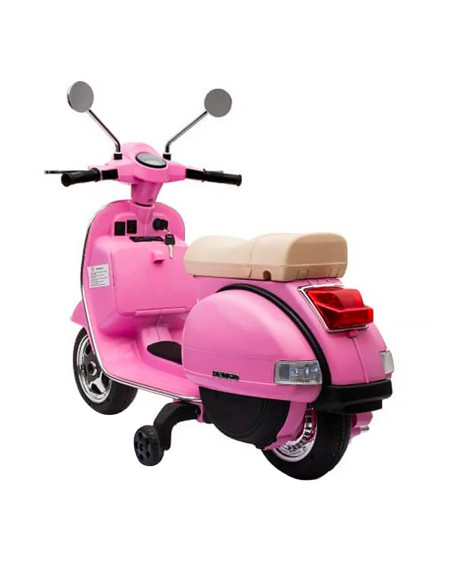 LT887 Moto électrique PIAGGIO pour enfants VESPA PX avec roulettes laterales