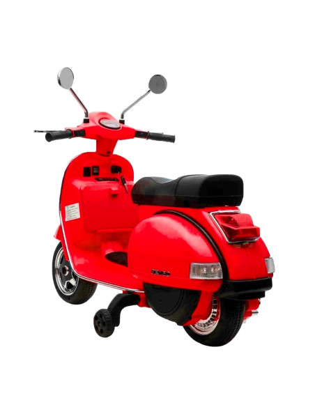 LT887 Moto électrique PIAGGIO pour enfants VESPA PX avec roulettes laterales