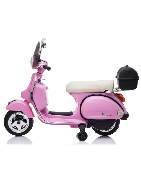 Piaggio Vespa PX 150 Full Electrique 12V pour Enfant avec coffre et paravent MP3