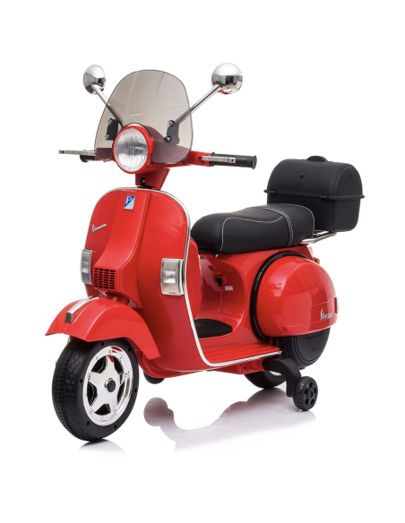 Piaggio Vespa PX 150 Full Electrique 12V pour Enfant avec coffre et paravent MP3