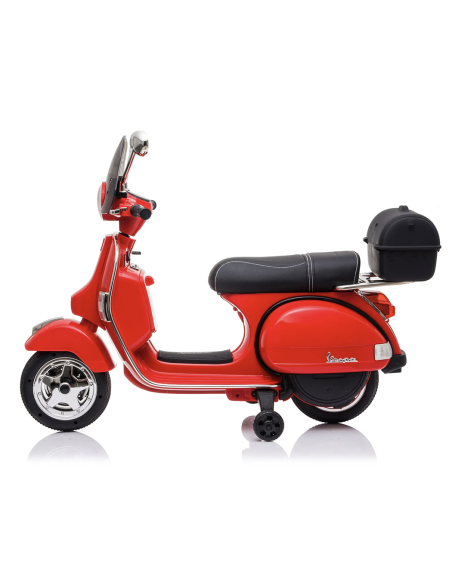 Piaggio Vespa PX 150 Full Electrique 12V pour Enfant avec coffre et paravent MP3