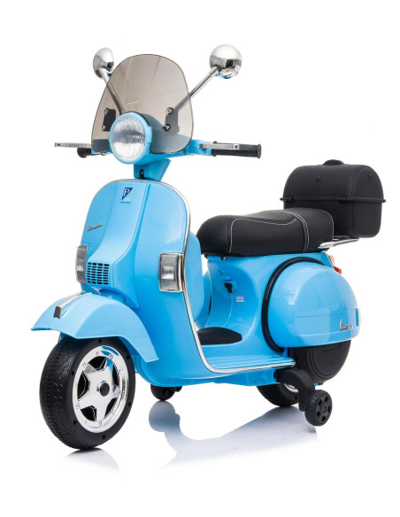 Piaggio Vespa PX 150 Full Electrique 12V pour Enfant avec coffre et paravent MP3