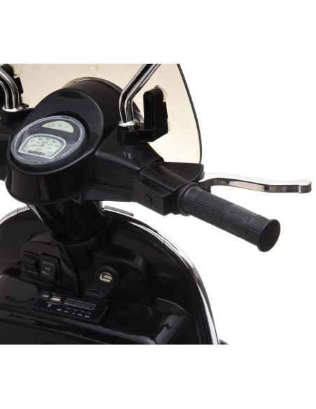 Piaggio Vespa PX 150 Full Electrique 12V pour Enfant avec coffre et paravent MP3
