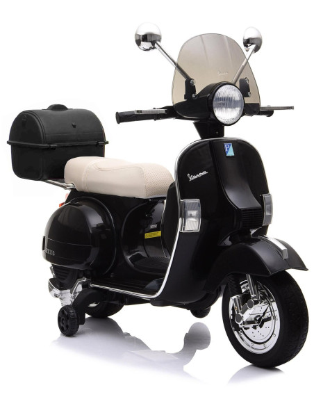 Piaggio Vespa PX 150 Full Electrique 12V pour Enfant avec coffre et paravent MP3