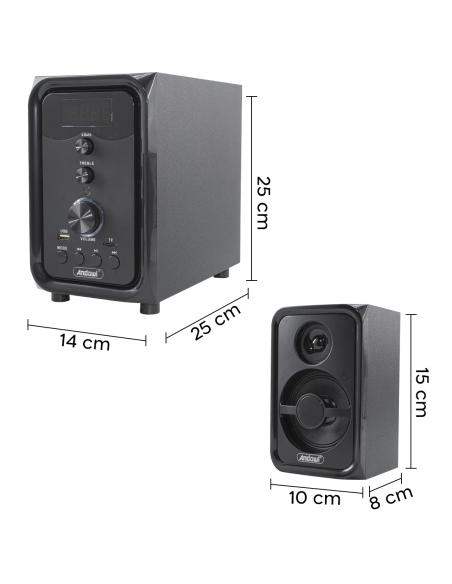 Enceintes d'ordinateur 2.1 caisson de basses 1000W Q-YX107T Connexion Bluetooth