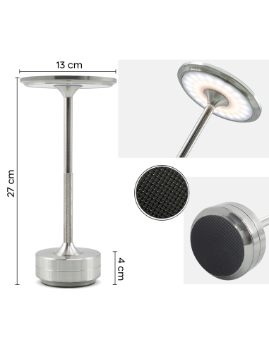 Lampe de Table 5W Rechargeable Contrôle Tactile...