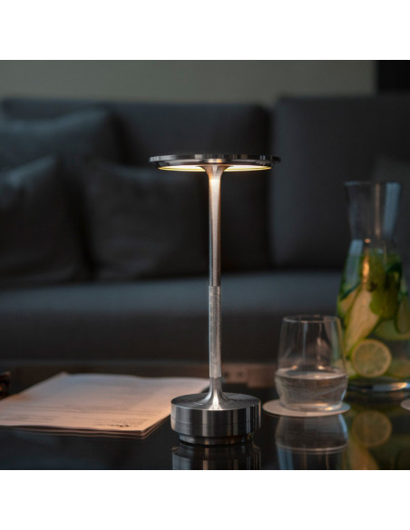Lampe de Table 5W Rechargeable Contrôle Tactile LED Réglable Design en Aluminium