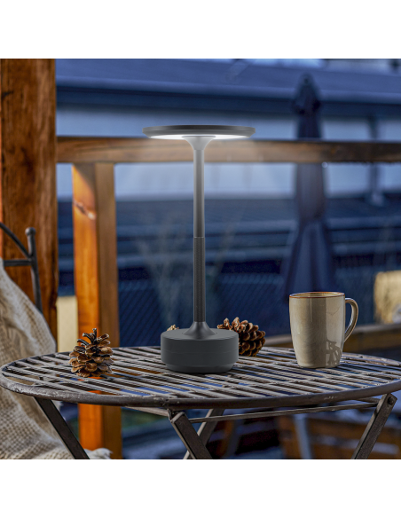 Lampe de Table 5W Rechargeable Contrôle Tactile LED Réglable Design en Aluminium