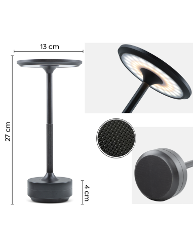 Lampe de Table 5W Rechargeable Contrôle Tactile...