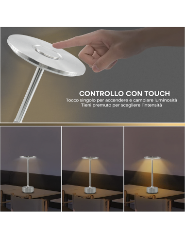 Lampe de Table 5W Rechargeable Contrôle Tactile...