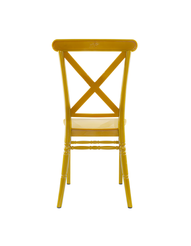 6 chaises vintage polypropylène moutarde Sidney...